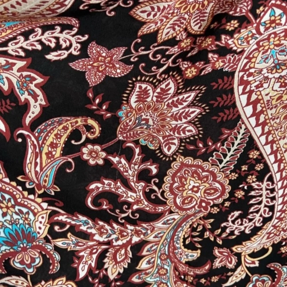 Anthropologie Smocked Neck Cady Paisley Tiered Tunic Dress XS - Picture 17 of 17